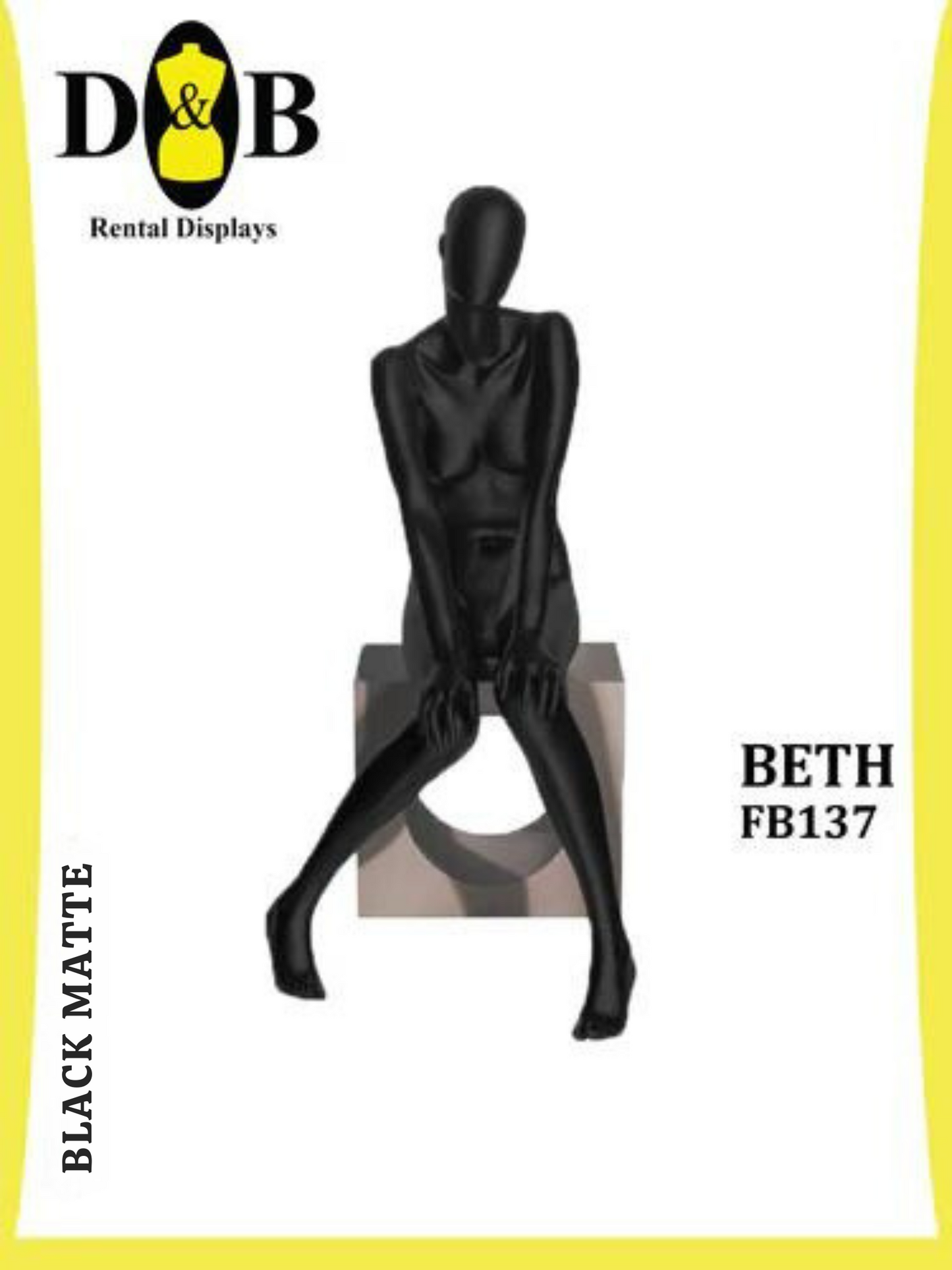 Egghead Full Body Black Satin Female Beth FB137